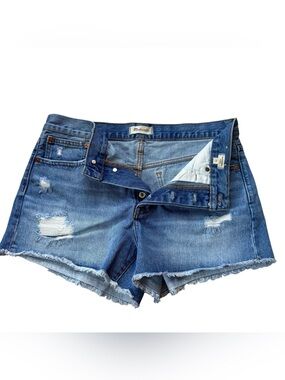 Madewell Frayed Distressed Denim Cutoff Relaxed Denim Shorts